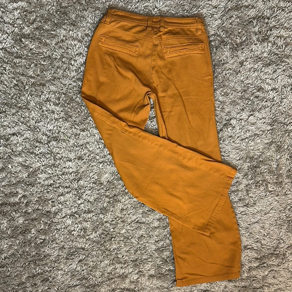 Flamingals Mustard Yellow Button-Fly Pants Size M - Picture 3 of 3